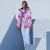 Combinaisons de ski deux pièces Arctic Queen pour femmes, en toile rose Goose, isolées