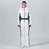 High Experience Women's Winter Fur Hood Chic One Piece White Ski Jumpsuit