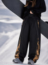 Pantalon de jogging ample Hyper Flux pour femme, style snowboard, avec empiècement graffiti et bande réfléchissante