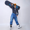 Pantalon en jean imperméable et chaud pour homme, idéal pour le snowboard en hiver.