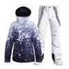 Combinaison de snowboard d'hiver imperméable à imprimé coloré SMN Mountain Freeze pour femme