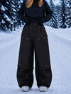Pantalon de snowboard cargo utilitaire UrbanCraft pour femme, à double genouillère et empiècements renforcés par rivets