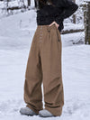 Pantalon de snowboard en denim brut utilitaire à rivets pour femme – Coupe oversize avec double poche arrière