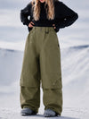 Pantalon de snowboard cargo utilitaire UrbanCraft pour femme, à double genouillère et empiècements renforcés par rivets