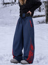 Pantalon de jogging ample Hyper Flux pour femme, style snowboard, avec empiècement graffiti et bande réfléchissante