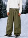 Pantalon de snowboard en denim brut utilitaire à rivets pour homme – Coupe oversize avec double poche arrière