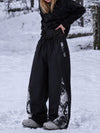 Pantalon de jogging ample Hyper Flux pour femme, style snowboard, avec empiècement graffiti et bande réfléchissante