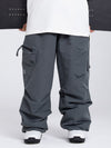 Men's loose fit ski pants, mountain expedition style, with side cargo pockets