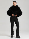 Combinaison de ski Gsou Snow Glacier Vogue pour femme, avec haut en fausse fourrure duveteuse