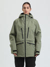Veste de ski cargo multifonctionnelle Gsou Snow pour femme, résistante et performante.