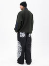 Pull en polaire sherpa synthétique pour homme et pantalon de ski cargo réfléchissant à motif tendance, idéal pour la montagne