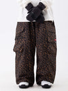 Pantalon de neige cargo utilitaire multipoches à motif léopard Wild Soul Steeze ParkRider pour femme