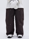 Pantalon de ski camouflage ample à genoux doubles pour femme