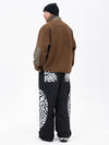 Pull en polaire sherpa synthétique pour homme et pantalon de ski cargo réfléchissant à motif tendance, idéal pour la montagne