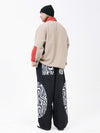 Pull en polaire sherpa synthétique pour homme et pantalon de ski cargo réfléchissant à motif tendance, idéal pour la montagne