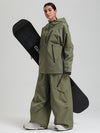 Combinaisons de ski amples Gsou Snow pour femmes, style montagne durable