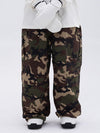 Pantalon de ski ample léopard double genou pour femme