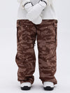 Pantalon de ski camouflage ample à genoux doubles pour femme