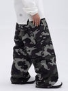 Pantalon de ski ample léopard double genou pour femme