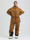 Combinaison de ski cargo multifonctionnelle Gsou Snow pour femme, résistante et performante.