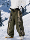 Pantalon de snowboard extra ample à blocs de couleurs réfléchissants Wild Motion pour homme