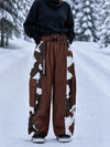 Pantalon de snowboard extra ample à blocs de couleurs réfléchissants Wild Motion pour femme