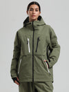 Veste de ski cargo fonctionnelle et résistante Gsou Snow pour femme, idéale pour la montagne.