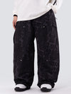 Men's Loose Leopard Print Double Knee Ski Pants