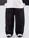 Men's Loose Leopard Print Double Knee Ski Pants