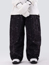 Pantalon de ski ample léopard double genou pour femme