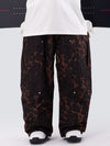 Men's Loose Leopard Print Double Knee Ski Pants