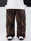 Men's Loose Leopard Print Double Knee Ski Pants