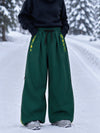 Pantalon de snowboard freestyle Hyper Flux extra ample pour femme avec fermeture éclair latérale et empiècement graffiti