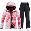 Combinaisons de ski deux pièces Arctic Queen pour femmes, en toile rose Goose, isolées