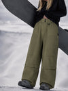 Pantalon de snowboard cargo utilitaire UrbanCraft pour femme, à double genouillère et empiècements renforcés par rivets