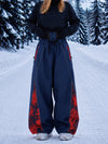 Pantalon de jogging ample Hyper Flux pour femme, style snowboard, avec empiècement graffiti et bande réfléchissante