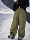 Pantalon de snowboard en denim brut utilitaire à rivets pour femme – Coupe oversize avec double poche arrière
