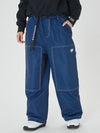 Pantalon cargo en denim Mountain Freerider pour femme, style ample, idéal pour le snowboard.