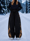 Pantalon de jogging ample Hyper Flux pour femme, style snowboard, avec empiècement graffiti et bande réfléchissante