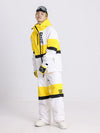 Ensemble veste et pantalon de ski coupe-vent Cosone Winter Forward à fermeture éclair et colorblock pour homme