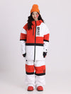 Ensemble veste et pantalon de ski coupe-vent Cosone Winter Forward à fermeture éclair et colorblock pour homme