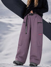 Pantalon de snowboard cargo ample et extensible pour femme, style freestyle, en tissu Techline utilitaire et résistant.