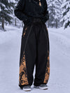 Pantalon de jogging ample Hyper Flux pour femme, style snowboard, avec empiècement graffiti et bande réfléchissante