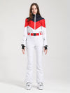 Combinaison de ski Gsou Snow Retro pour femme, à ceinture et coupe évasée color-block.