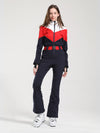 Combinaison de ski Gsou Snow Retro pour femme, à ceinture et coupe évasée color-block.