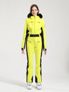 Combinaison de ski Gsou Snow Classic pour femme, coupe évasée, bordure en fausse fourrure, modèle Dawn