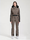 Combinaison de ski Gsou Snow Classic Dawn pour femme, ornée de fausse fourrure.