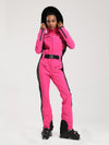Combinaison de ski une pièce Gsou Snow Classic pour femme, coupe évasée, bordure en fausse fourrure, modèle Dawn.