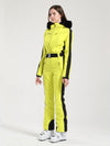 Combinaison de ski Gsou Snow Classic Dawn pour femme, ornée de fausse fourrure.