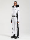 Combinaison de ski une pièce Gsou Snow Classic pour femme, coupe évasée, bordure en fausse fourrure, modèle Dawn.